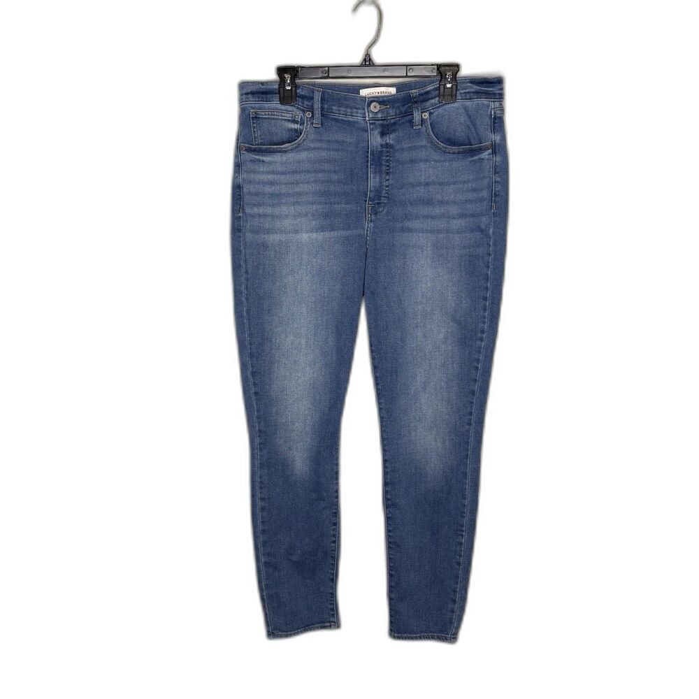 Lucky Brand Light Wash Skinny Jeans Womens 14/32 R Blue Mid Rise Stretch Denim